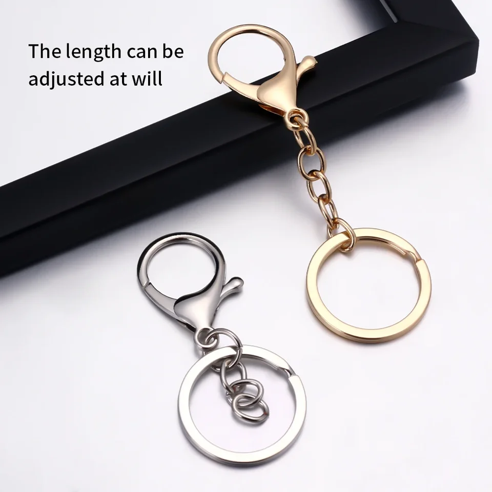 Rose Gold Swivel Lobster Claw Clasps Set - Metal Swivel Lanyard Snap Hook With Split Flat Keychain Rings Purse Hardware For Handbag Jewelry DIY (Rose Gold 24pcs