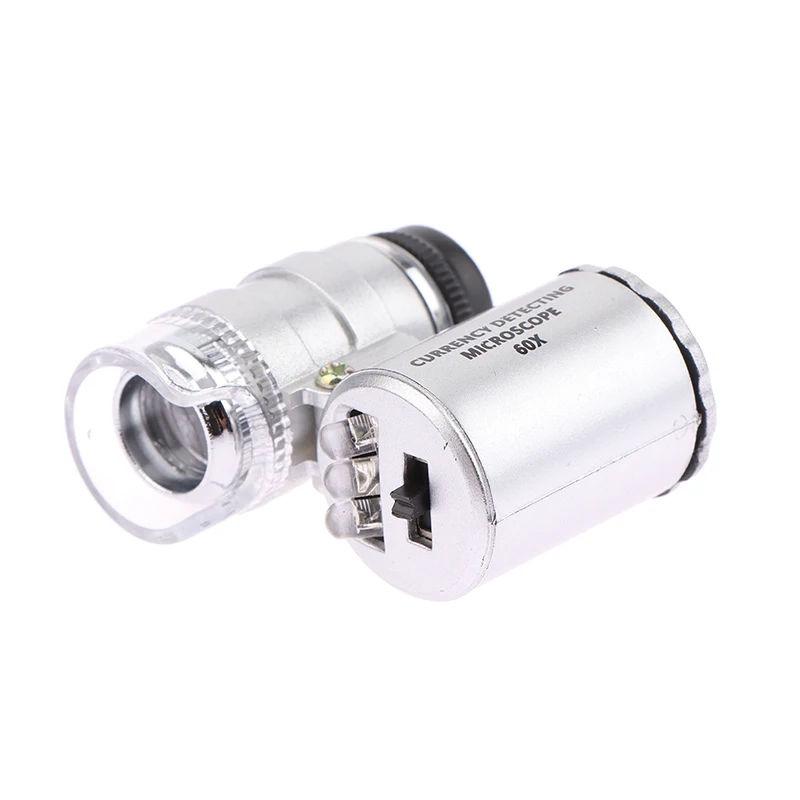 60X Illuminated Microscope Portable Handheld Jeweler Magnifier With LED Light Mini Pocket Magnifying Glass For Home And Office Digital Microscope Handheld Microscope Magnifying Glass Mini Microscope Pocket Microscope