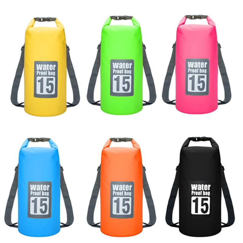 15L Outdoor Waterproof River Trekking Bags Ultralight Camping Hiking Dry Pack Drifting Kayaking Backpack Swimming Bag