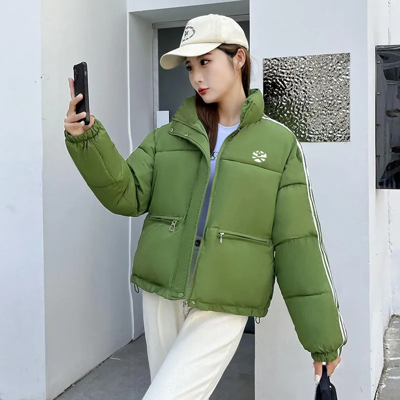 

Women Winter Golf Wear Oversized Stand Up Collar Thickened Cotton Top Women's Golf Clothes Fashionable and Versatile Golf Jacket