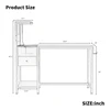 Computer Desk with Power Outlet &  Shelves, Study Writing Table with USB Ports Charging Station, PC Desk Workstation for  Office 5
