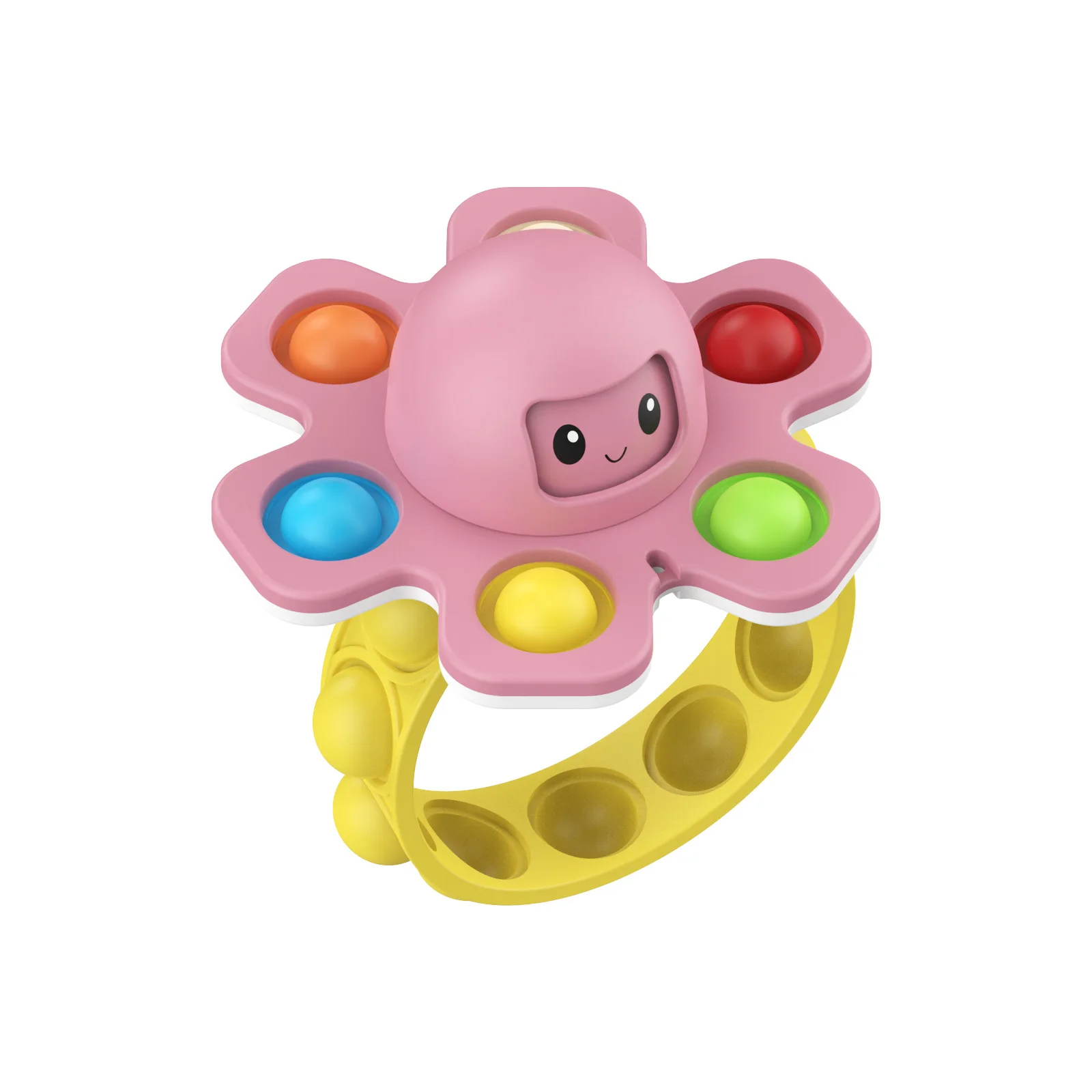Sensory Fidget Toy Anti Stress Toy Fidget Toy Fingertip Gyroscope Toy Finger Sensory Toy Octopus Wristband Hand Fidget Push POP Antistress Toy Rotating Face Changing Gyro For Children Autism ADHD Spinning Top Bracelet