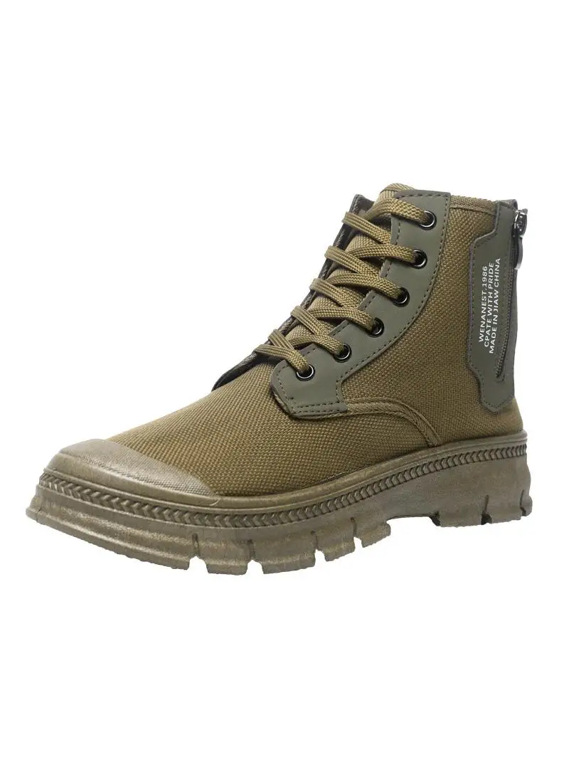 Men's Work Boots Breathable Anti-Odor High-Top Side Zipper Anti-Slip Wear-Resistant  Boots Construction Mountain Climbi... - 5