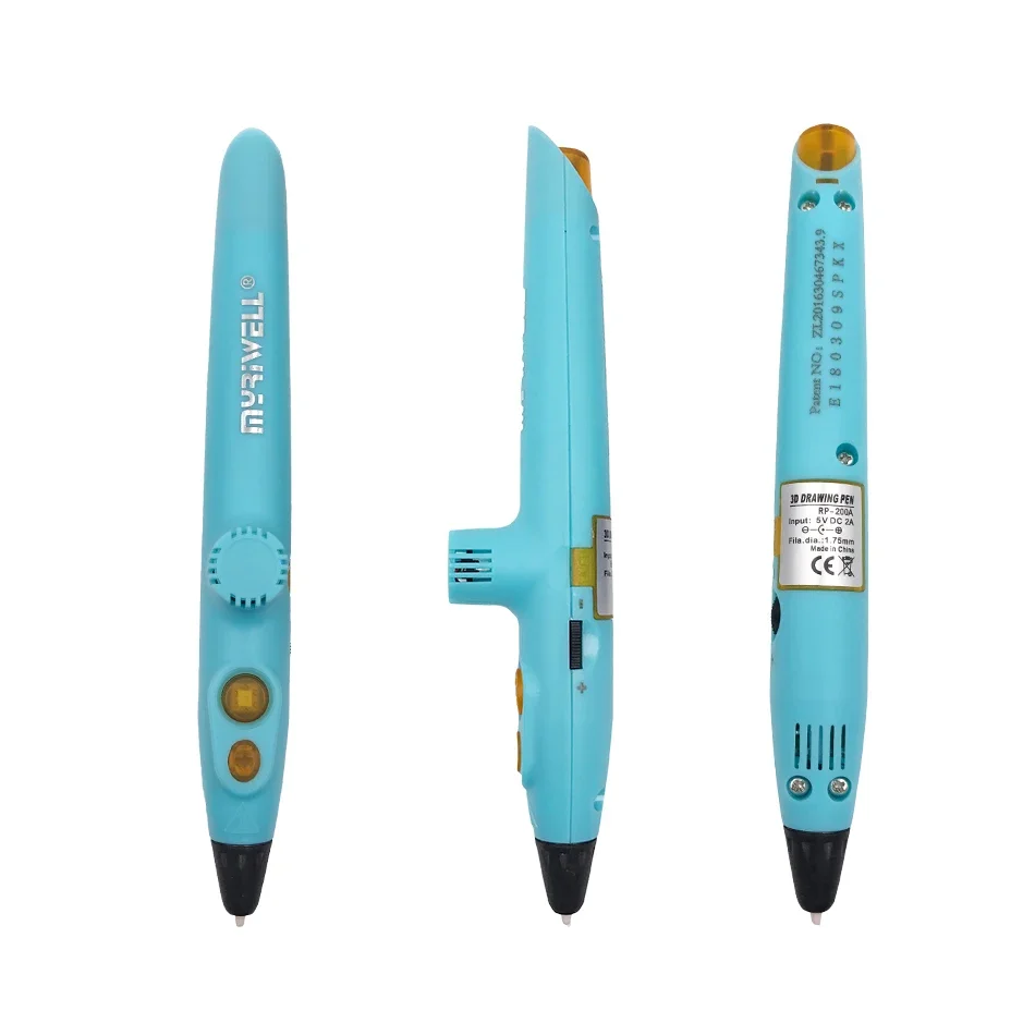 Myriwell RP-200A DIY 3D Pen,USB Charging 3D Printing Pen,1.75mm PCL Free Filament Creative Toy Gift For Kids Design