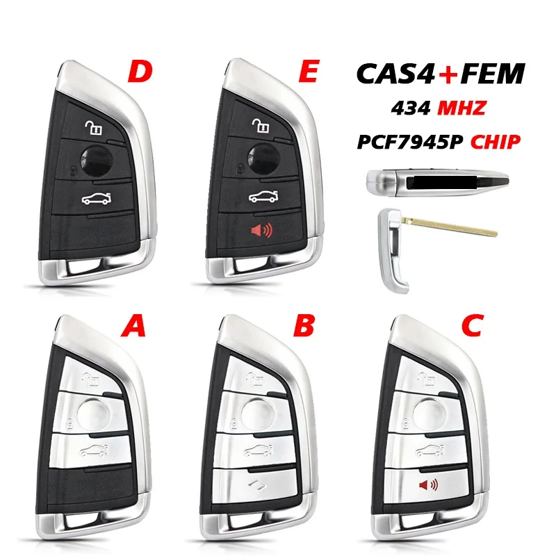 BMW Smart Card Fob Remote Key 3/4 Buttons 434MHz 49 Chip CN006118 1