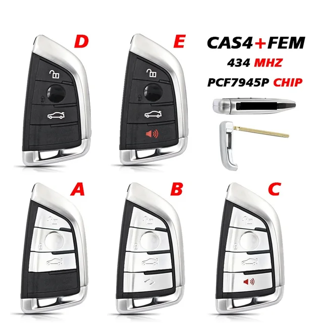 BMW Smart Card Fob Remote Key 3/4 Buttons 434MHz 49 Chip CN006118 1