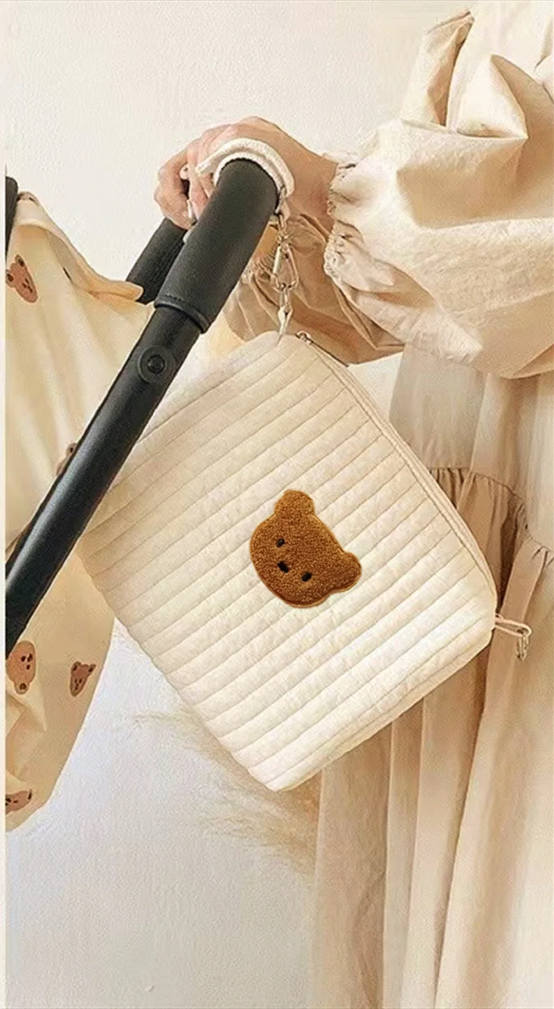 Baby Strollers comfotable Stroller hanging bag ins wind embroidery bear zipper storage bag mommy go out diaper bag mother and baby bag baby girl stroller accessories