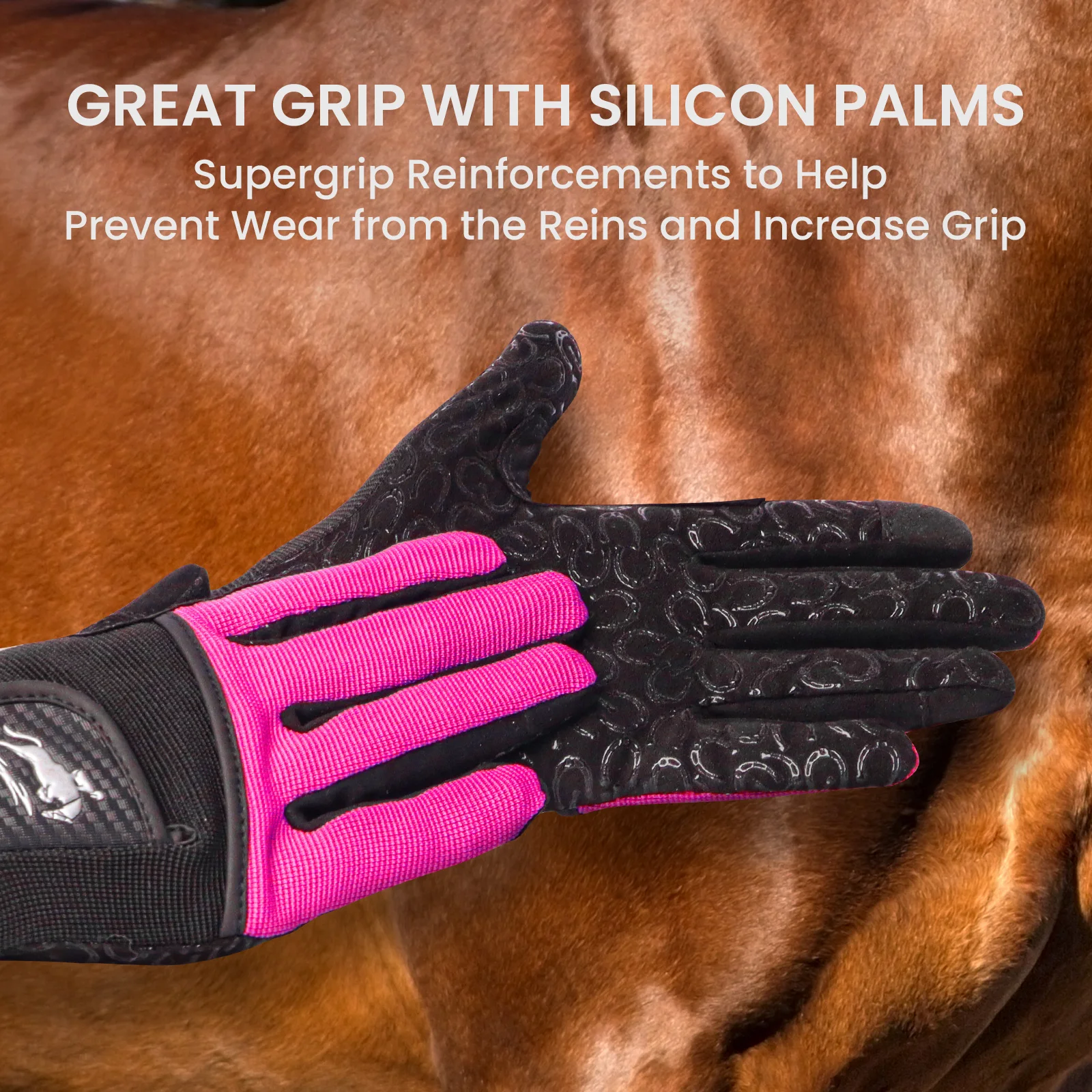 Horse Riding Gloves Equestrian Women Mesh Breathable Lightweight Color Pair, Ladys Comfortable Grip 4