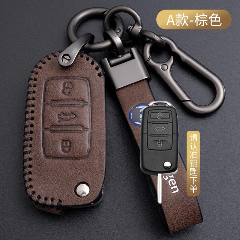 Per Volkswagen Vw Sagitar Bora Lavida Plus Tharu Teramont Tiguan T-Roc Tayron Pure Handmade Car Key Case Accessori Per Auto