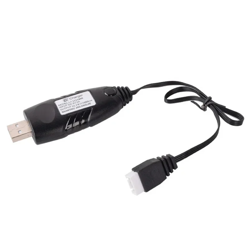11.1V 1500mAh XH-4P 리튬이온 리포 배터리 3S 밸런스 USB 케이블 충전기 (전동 RC카 물총 장난감 XH4P 충전기용)