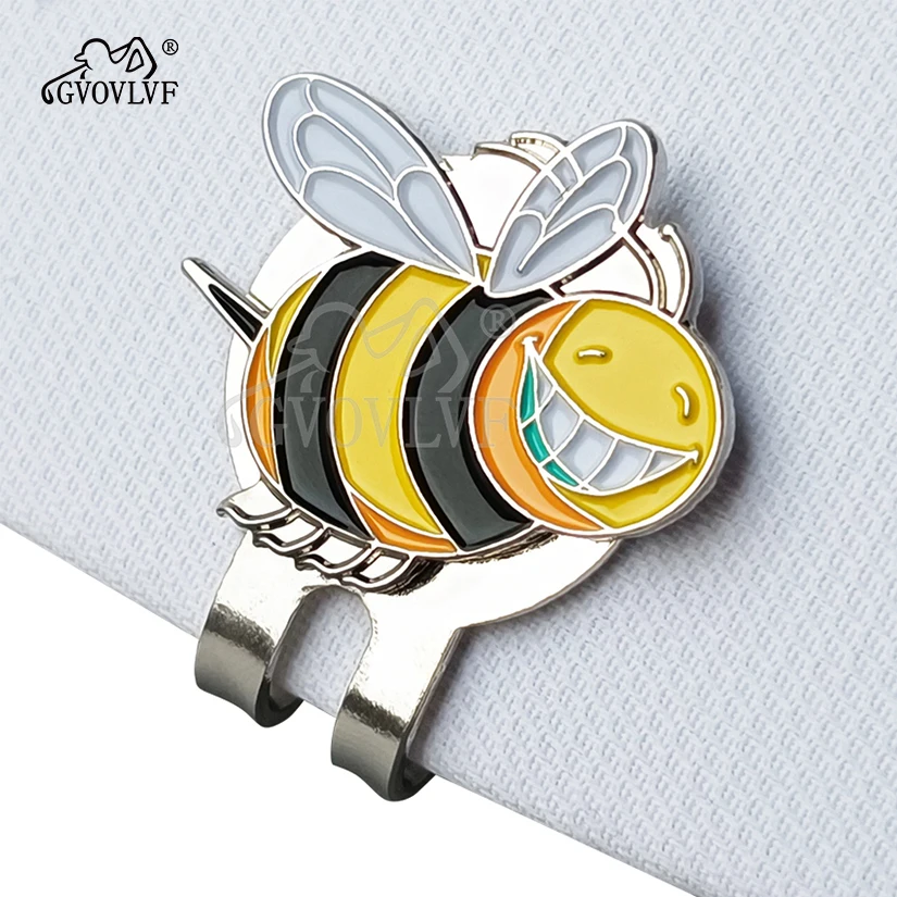 1pc Golf Marker Cute honeybee Mark Golf Ball Position Smiling Ball Mark With Magnetic Cap Clip Accessories