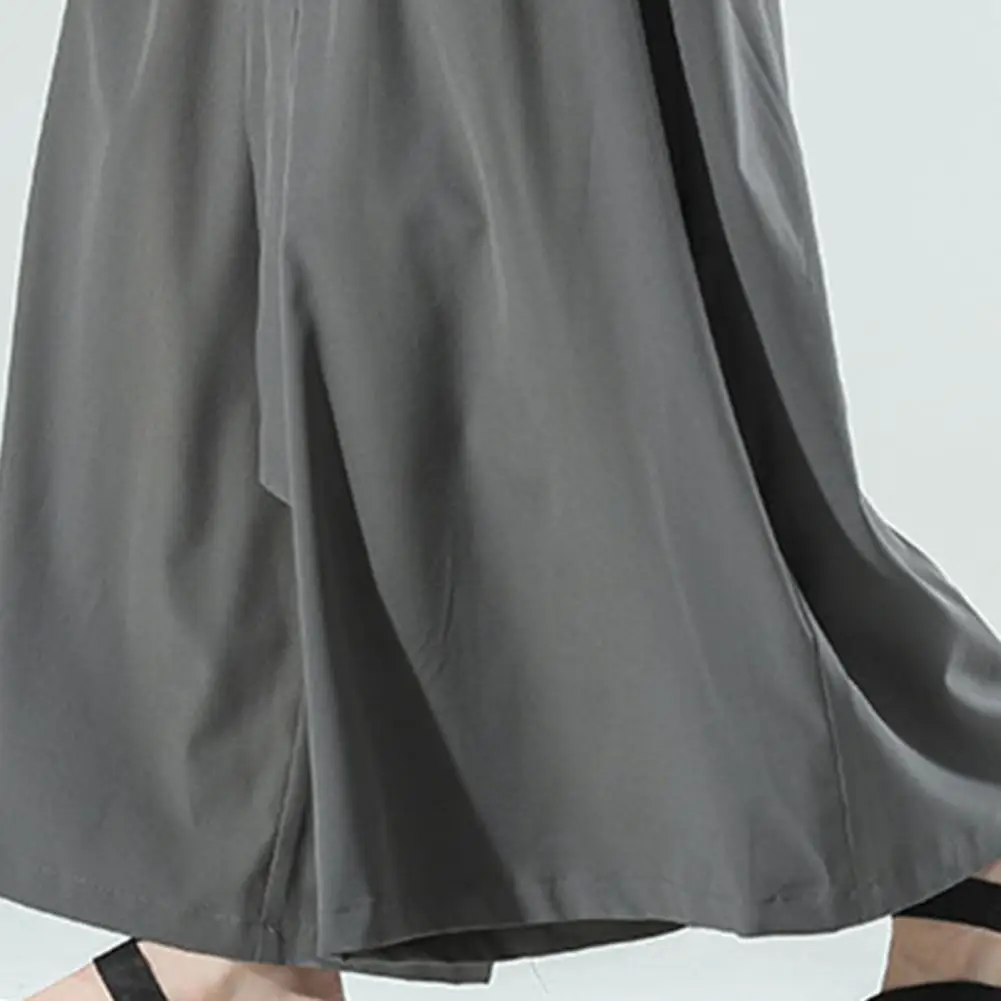 Description Picture 4 of itemTrendy Flare Pants Summer Sport Trousers Wide Leg Elastic Waist Thin Fitness Pants  Chinese Style