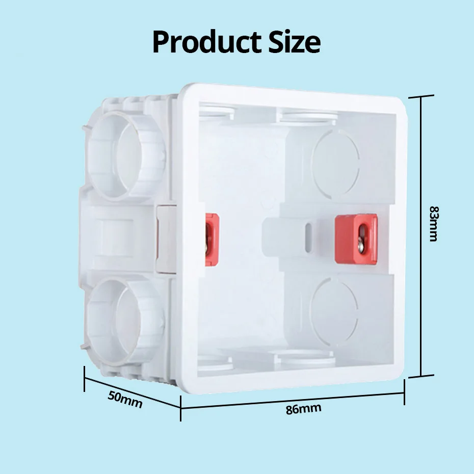 Mounting Lining Box for 86*86mm Wall Switch and Socket Wallpad Cassette Universal White Wall Back Junction Box images - 6