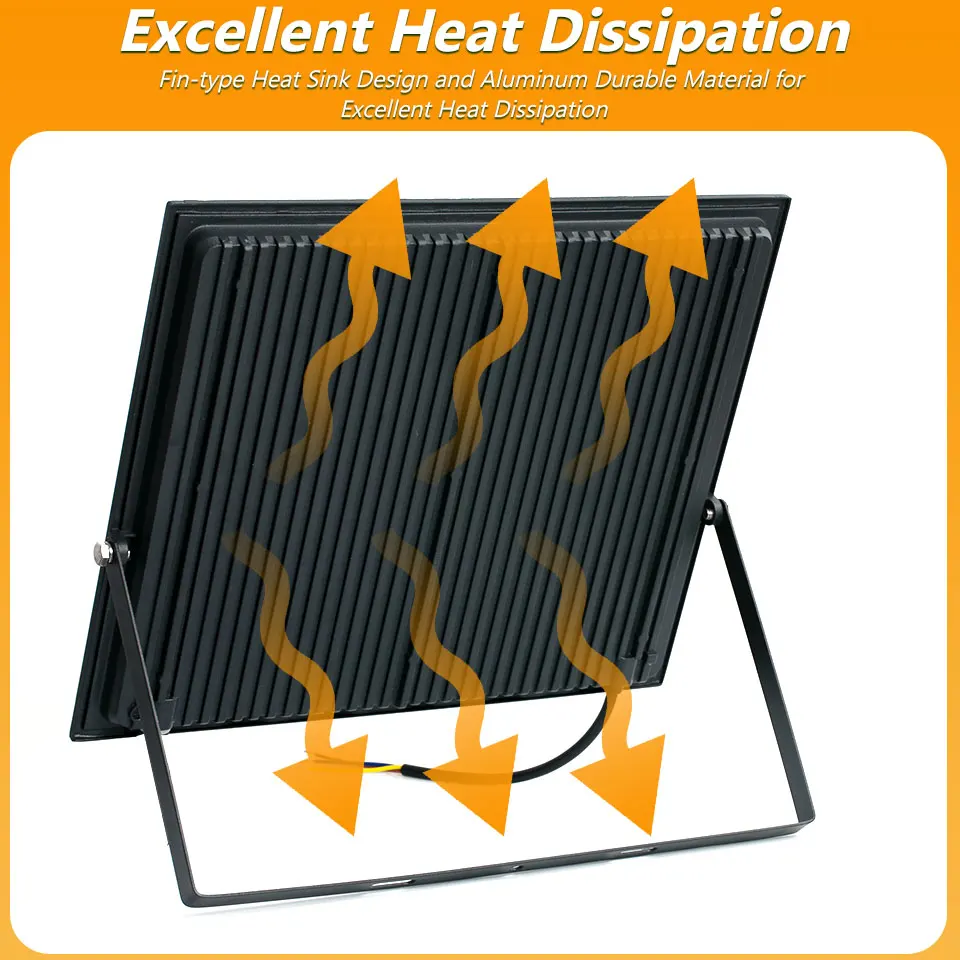 LED Floodlight 20W-300W AC220/110V IP66 Waterproof Aluminum Tempered Glass  Suitable For Outdoor Garden Street Gate Lighting