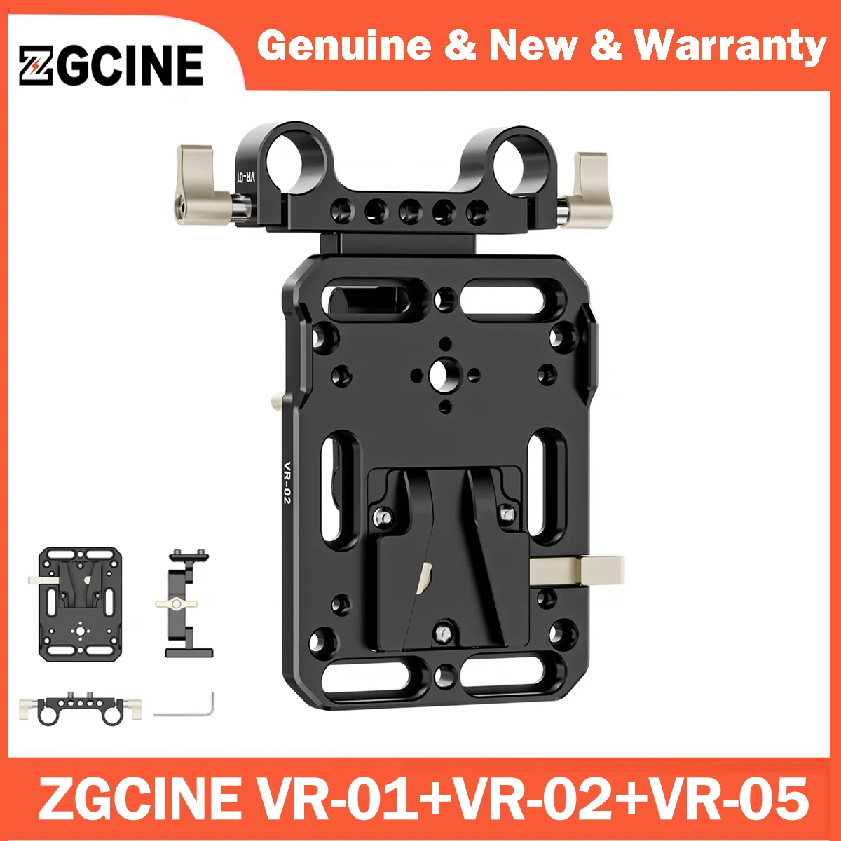 ZGCINE VR VR-01 VR-02 VR-05 Kit V Mount Battery Adapter Plate 15mm Rod Clamp Adjustable Arm Canon Sony DSLR Cameras