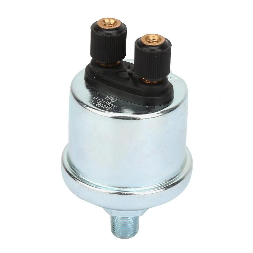 Universal 1/8 NPTF Dual Head Oil Pressure Sensor for vdo 0-10bar-Car Engine Gauge Replacement