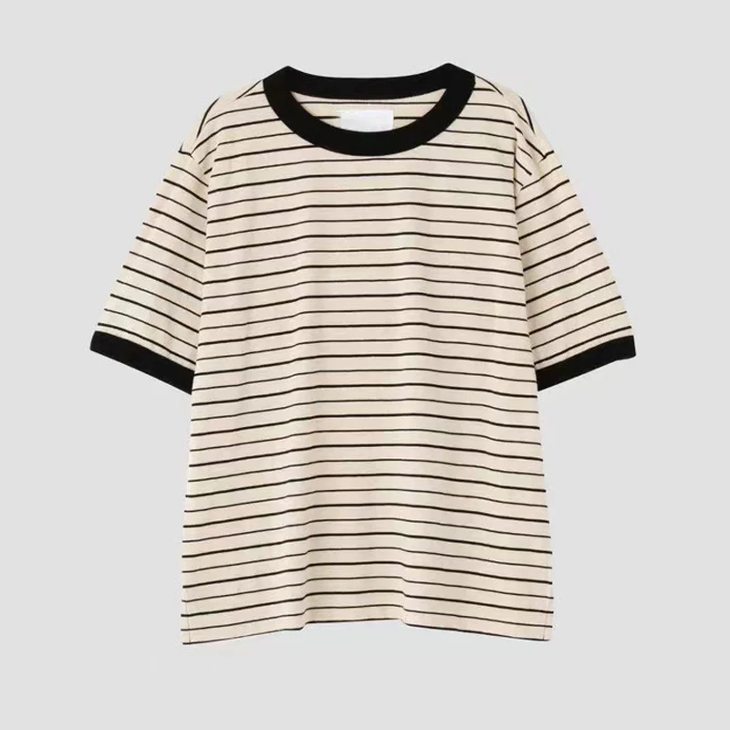 

Новинка 2023, Оригинальный трикотажный Свободный Топ с коротким рукавом, хлопковый свитер из пеньки, пуловер с круглым вырезом, вязаные футболки