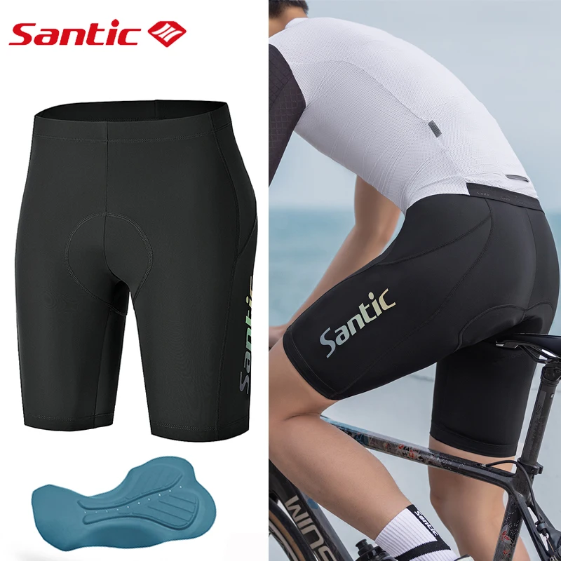 Santic Pantalones de ciclismo para hombre, con relleno, transpirables,  largos, para bicicleta, para hombre, leggings de compresión y equitación