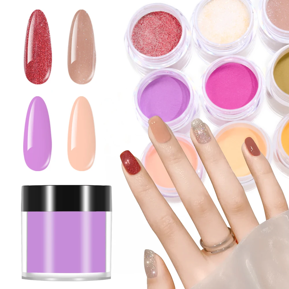 12colors/set Acrylic Powder 3in1Extendion/Dipping/Carving Scultpure Crystal Powder Nail Art Polymer Builder Manicure Dust 4