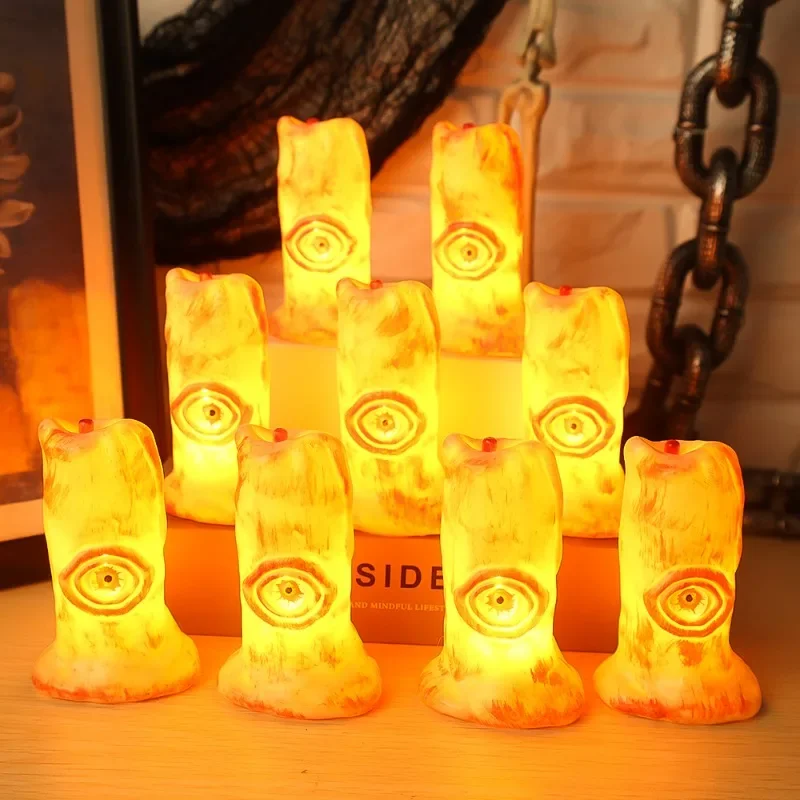 Halloween LED Candle Light Eyeball Flameless Candle Lamp Emitting Color:LED Candle;Body Color:6PCS 2