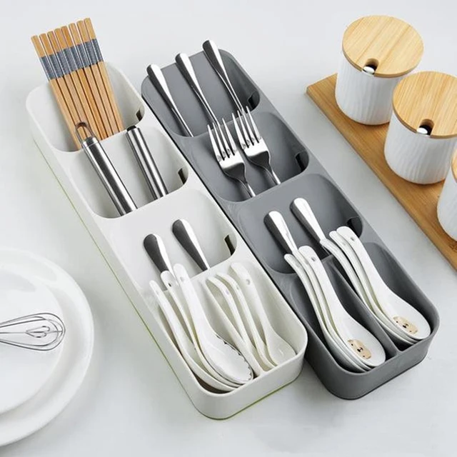 Kitchen Drawer Organizer Utensil Holder Cutlery Tray Dividers Chopstick  Fork Spoon Knives Separation Cabinet Kitchen Organizer - AliExpress