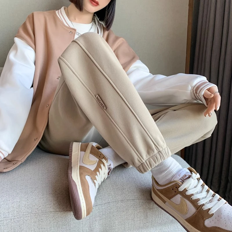 Maternity Autumn Sports Trousers Ankle-length Loose Casual Pregnant Woman Sweatpants Plus Size High Waist Pregnancy Belly Pants