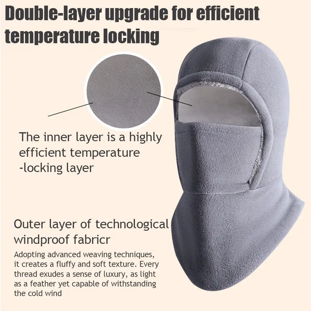 Women Men Warm Winter One-piece Scarf Cap Windproof Fleece Balaclava Cycling Cap Cold-proof Windproof Ski Face Mask Hood Hat