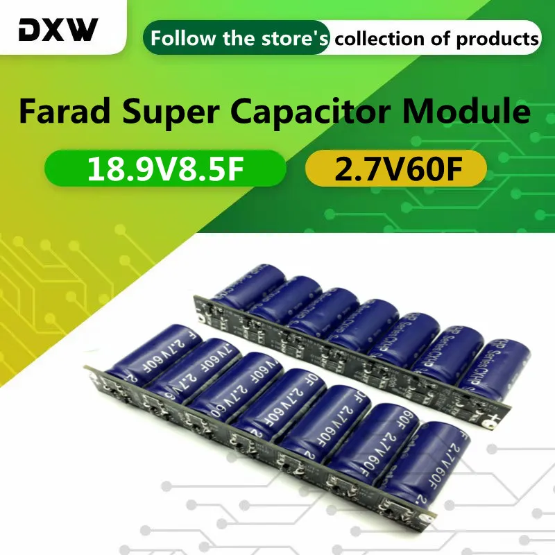 

1pcs/Lot 18.9V8.5F Super Capacitor 2.7V60F 16V 10F Farad Capacitor Module 2.7V 16V Combined Supercapacitor