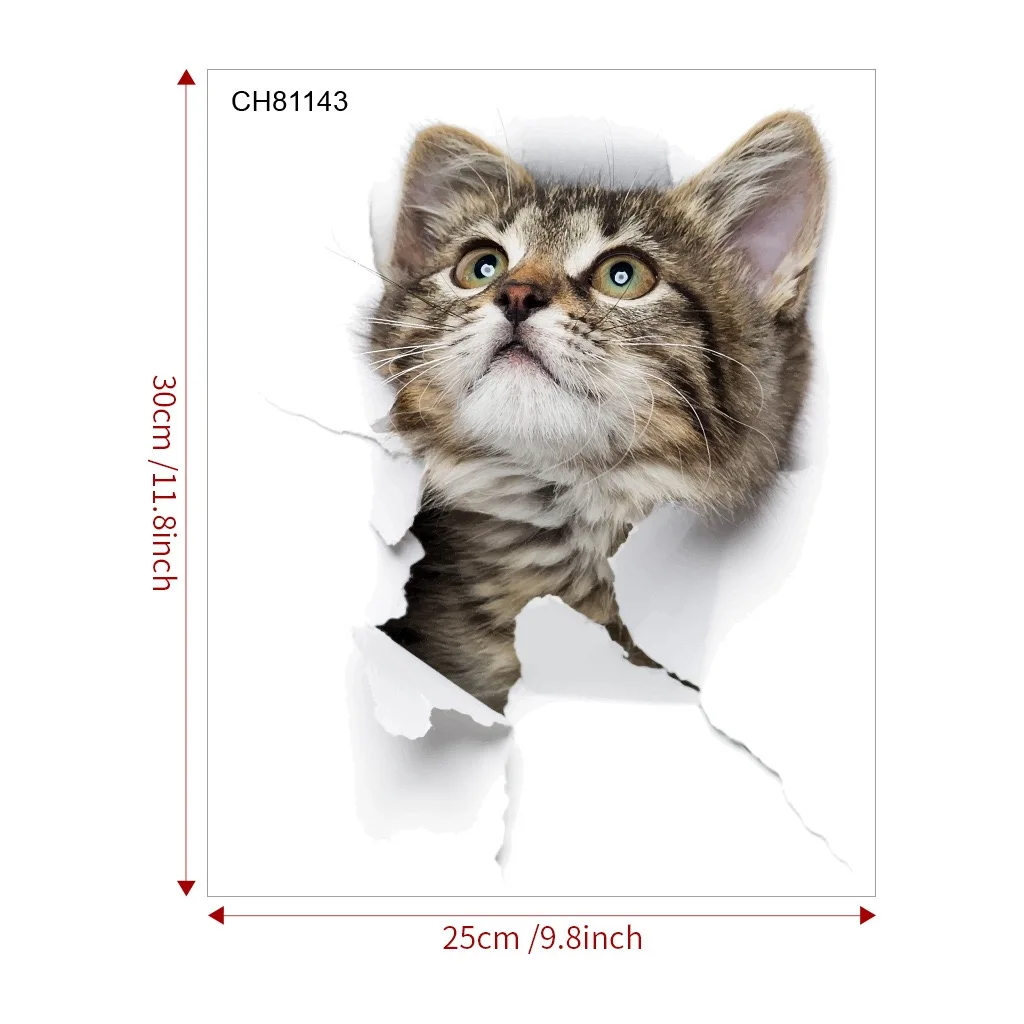 Personalized wall-breaking creative cat stickers bathroom toilet self-adhesive cartoon toilet stickers