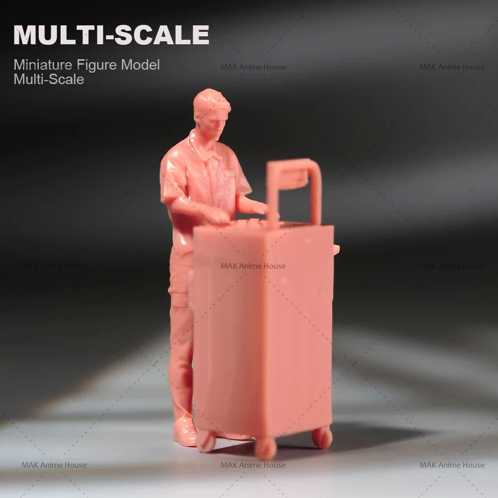 Miniatures 1/64 1/43 1/87 1/24 Figure Car Repairman's Workstation Checks The Car For Refueling Doll Model Home Scene Car Toys image 36