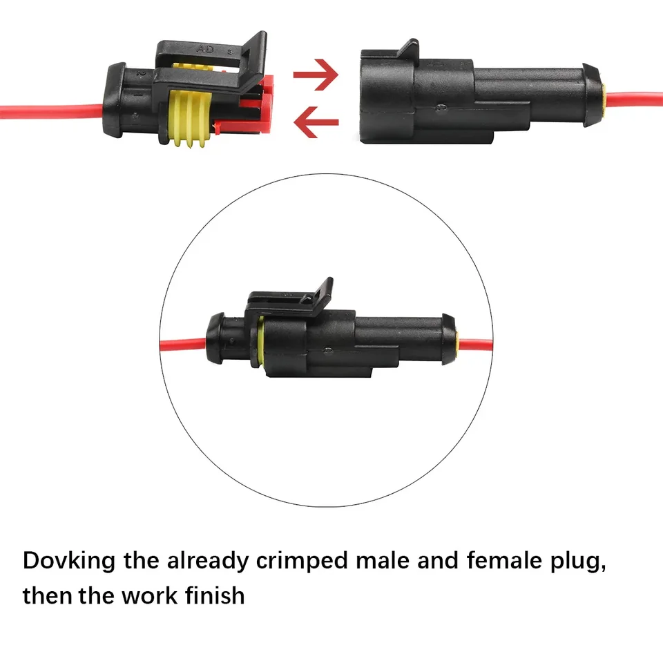 12 connettori per auto a 2 pin, pratici connettori rapidi impermeabili, connettore per cavo a 2 pin