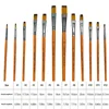 12pcs Premium Flat Art Paintbrush Set - Durable Anti-Shedding Synthetic Nylon Bristles for Watercolor Acrylics Gouache Painting 2