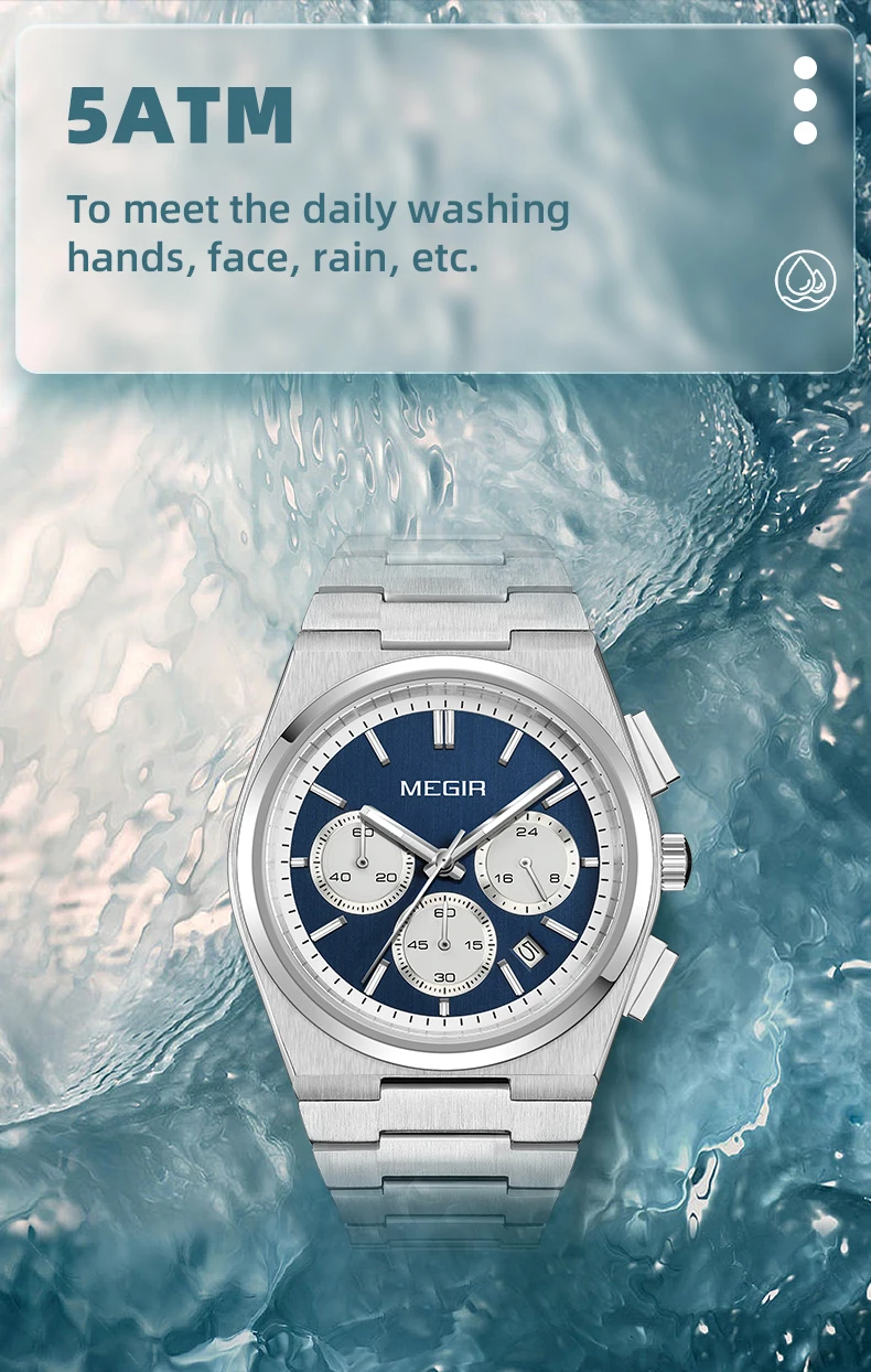 Herren Business Uhr Analog Quarz Armbanduhr Leuchtend 5ATM Wasserdicht Stahl Großes Zifferblatt_voghion.com