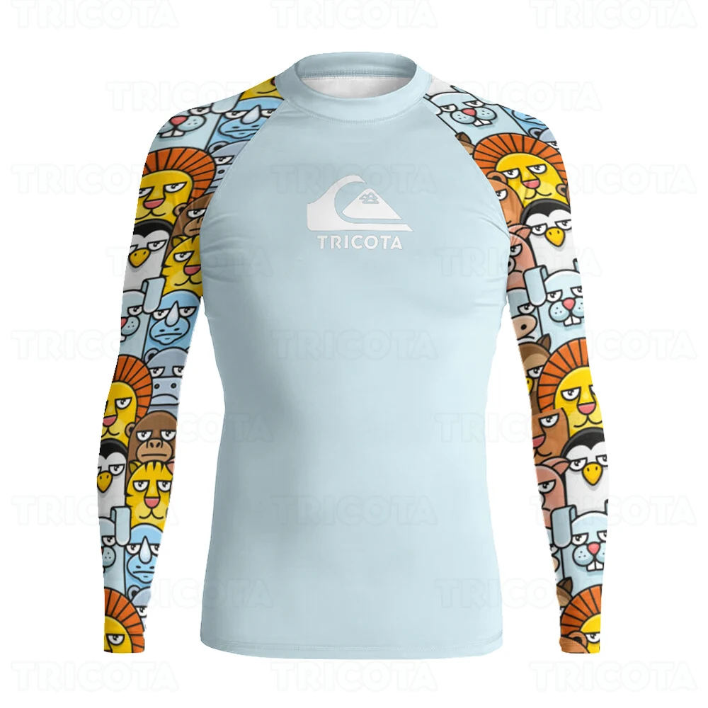 

TRICOTA Surfing Shirts Men Professional Long Sleeve Surf T-Shirts Beach Rash Guard UV Protection Swimwear UPF+50 Diving Clothes