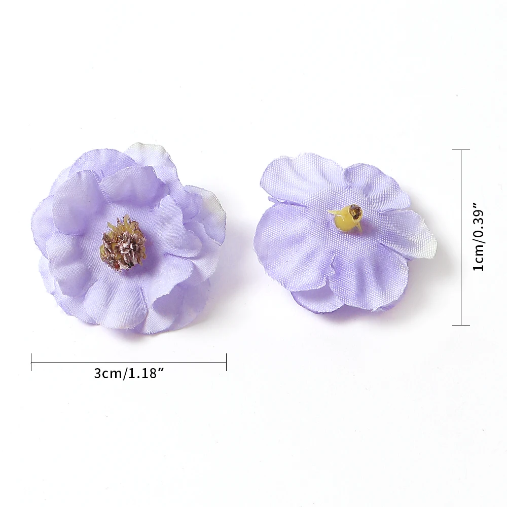 Artificial Flowers 30Pcs 3cm Fake for Home Decor Wedding Christmas Garland Bride Gift Accessories