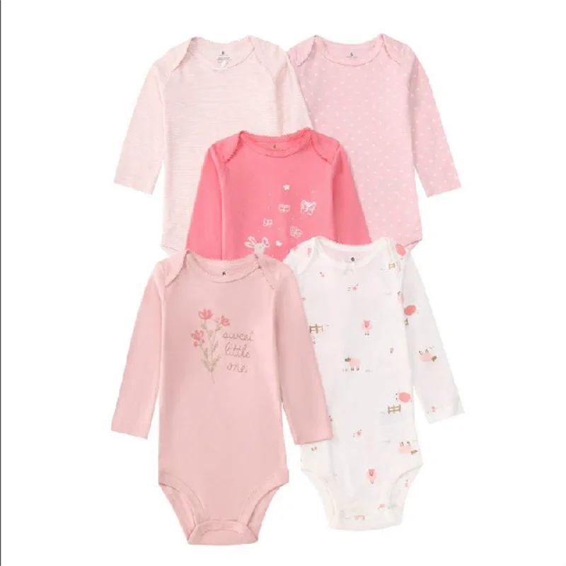 2025 Nuovo Body Del Bambino 5 Pz/lotto infantil Tuta Del Ragazzo Delle Ragazze Vestiti A Maniche Lunghe 100% Neonato Corpo Bebe Abbigliamento bambini Costume - immagine 5