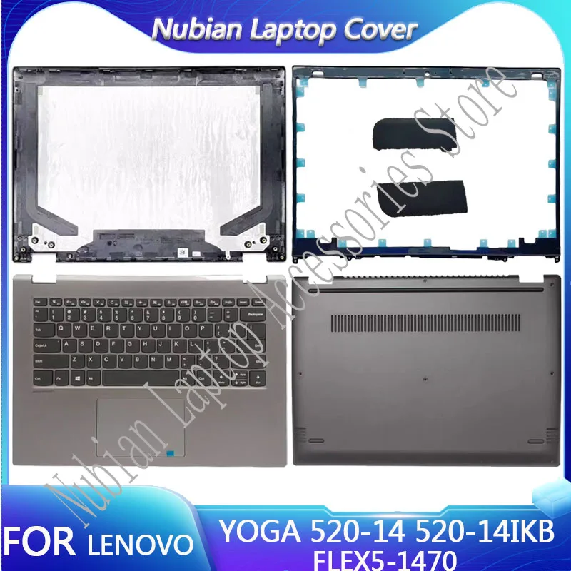

Для Lenovo Yoga 520-14 520-14IKB FLEX 5-14 Новая задняя крышка ЖК-дисплея Передняя панель/клавиатура с упором для рук/нижний корпус чехол для ноутбука темно-серый