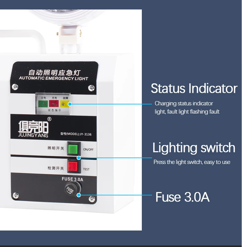 Strong light LED Double head round head waterproof rechargeable emergency light