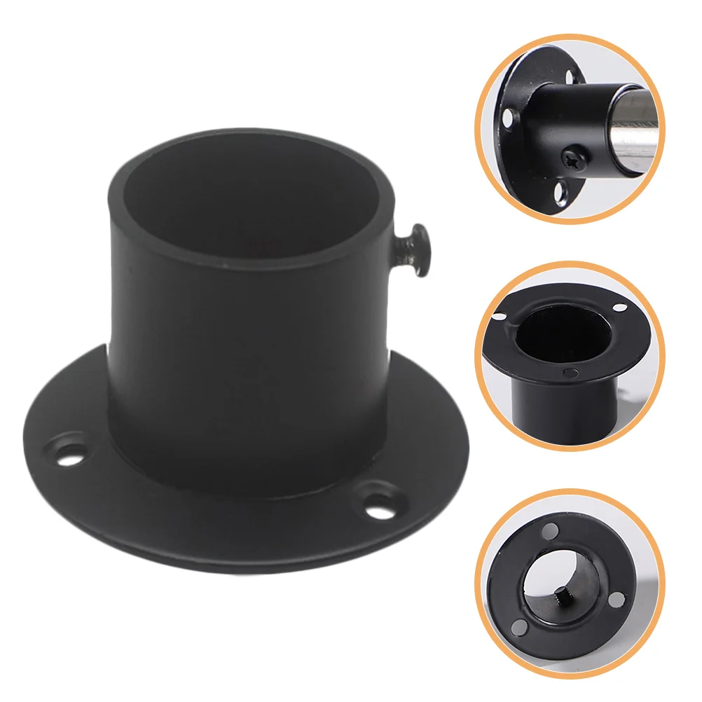 

4pcs Stainless Steel Closet Pole Socket Practical Shower Curtain Rod Base Closet Rod Brackets