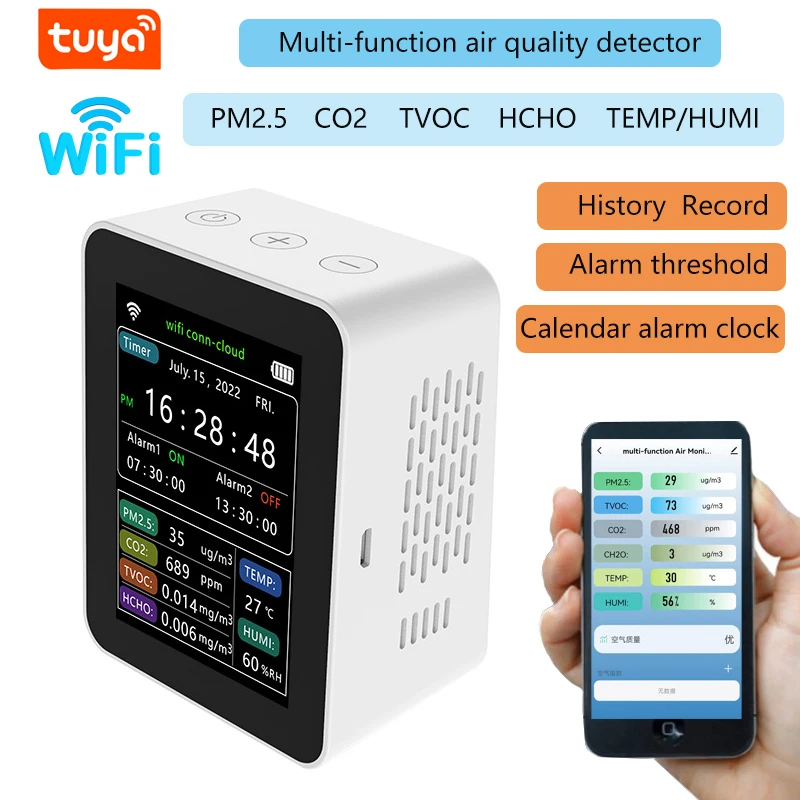 Multifunctional-air-quality-detector-PM2-5-odor-VOC-formaldehyde-alarm ...