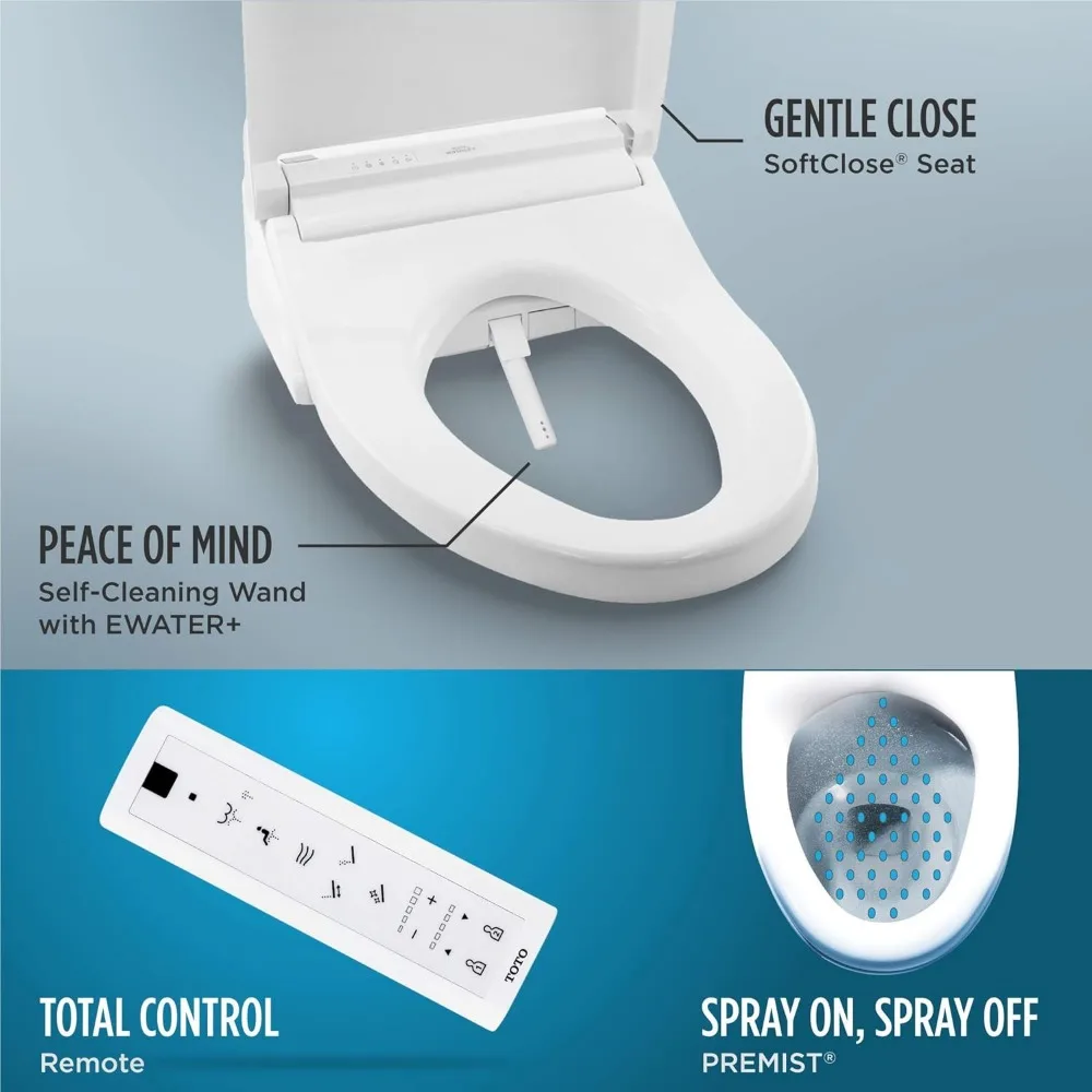 SW3084#01 WASHLET C5 Electronic Bidet Toilet Seat with PREMIST and EWATER+ Wand Cleaning Elongated, electronic bidet toilet seat