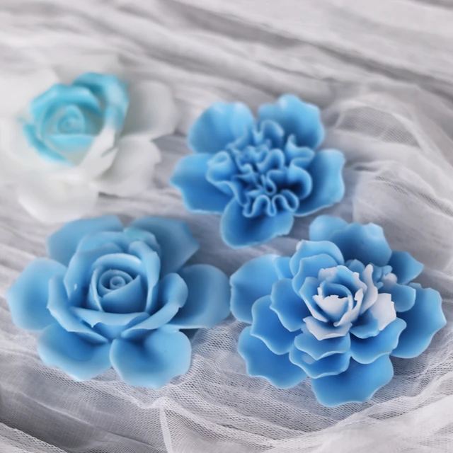 HC0191 PRZY 3D beautiful flower rose Silicone Mold Bouquet of roses Soap  Molds Clay Resin Gypsum Chocolate Candle Mold