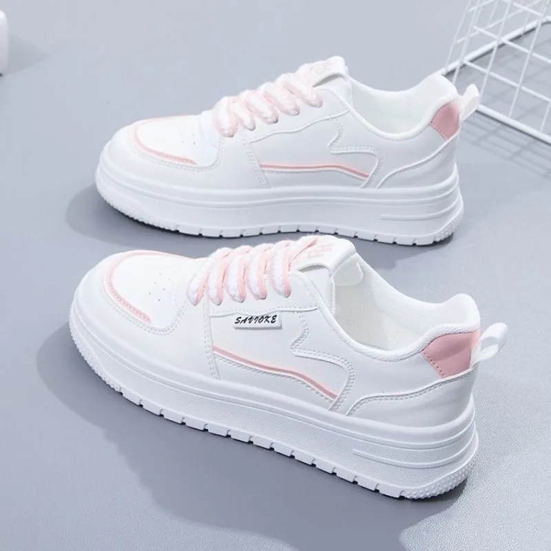 

Designer Platform Sneakers Women Running Sports Shoes Woman Walking Chunky Sneakers White Casual Slip on Vulcanized Shoes Pink