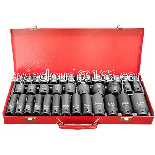 

Hex Socket Sleeve Set 1/2in Drive Metric Deep Impact Ratchet Wrench Socket Air Impact Socket Auto Repair Hand Tool