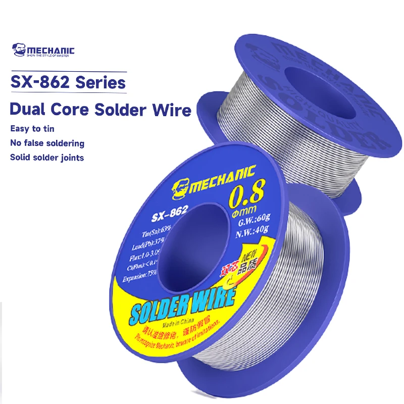 MECHANIC SX-862 wire double rosin core flux 0.3-1.8mm Environmental Protection Tin Wire Tools soldering wire soldering tin wire welding wires