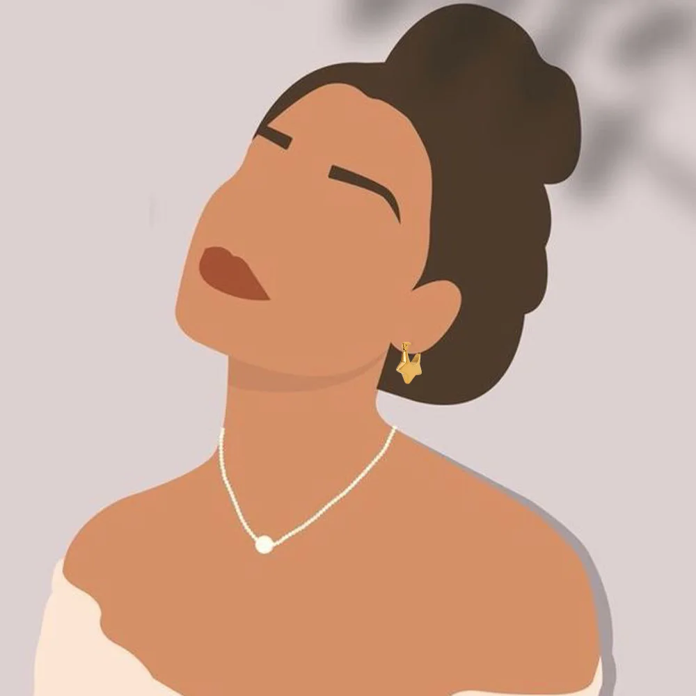 High Quality 316L Stainless Steel Thick Star Hoop Earrings Stylish 18K Gold Plated Rust Proof Jewelry for Women Waterproof Aros