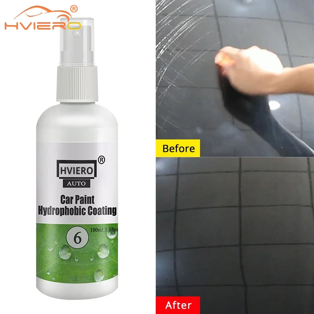 HVIERO-6 20/50ml Paint Sealant Care Polishing Hydrophobic Coating Anti Scratch Auto Spot Rust Nano Ceramic Cars Cleaner Lasting