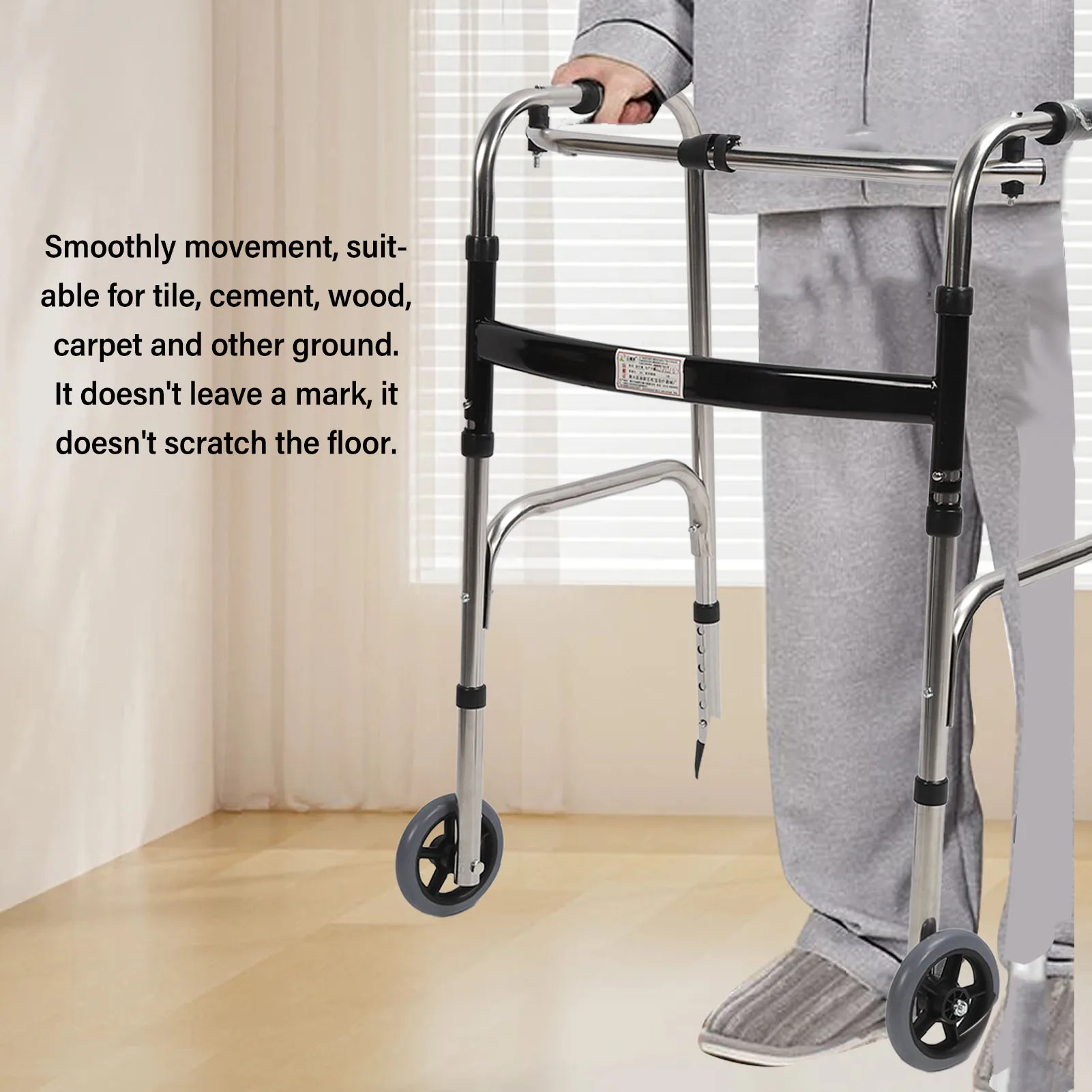2pcs  Walker Wheels Universal Walker Wheels Replacement 6 Adjustable Height Rollator Wheels Accessories for Seniors Elderly 4