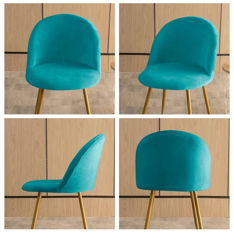 Description Picture 6 of itemVelvet Duckbill Chair Covers Solid Color Elastic Dining Chair Covers Stretch Leisure Seat Slipcover for Kitchen Hotel Home