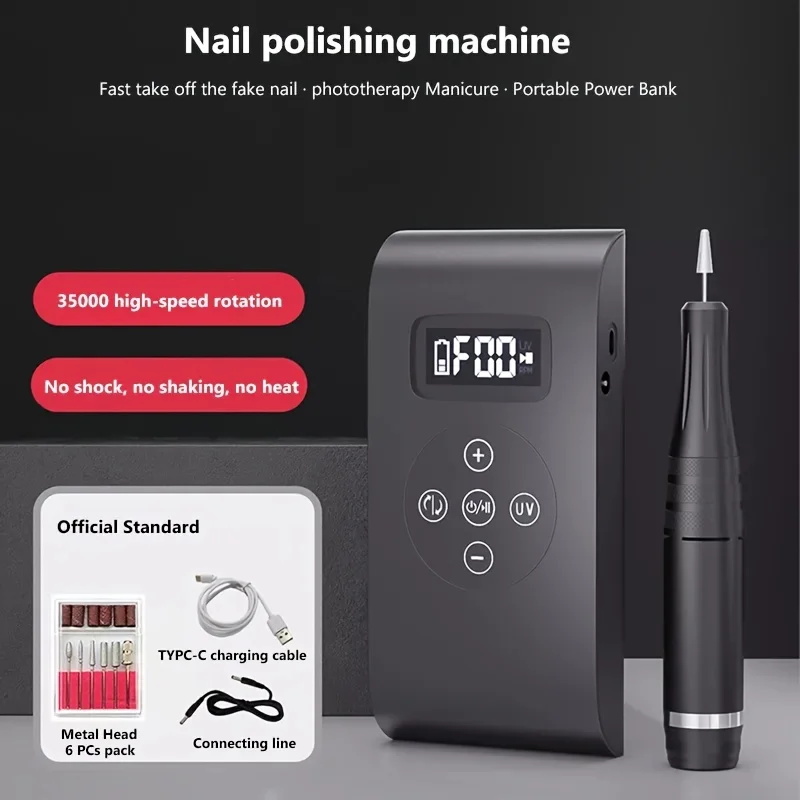 Nail phototherapy lamp wireless charging model of red light is not black portable polishing machine off nail salons dedicated 4